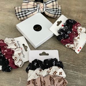 Brand New LV Looking small hair scrunchies 3 pack.